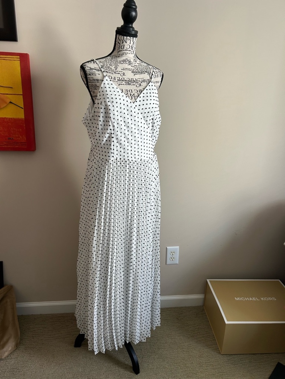 Express White Maxi Wrap Dress with Black Dots. Worn once